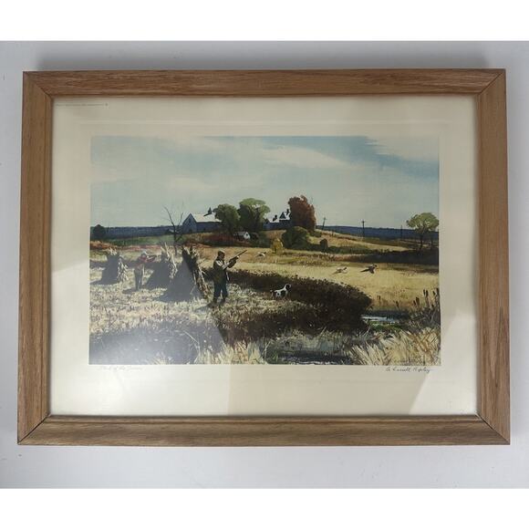 Vtg Aiden Lassell Ripley Signed Print Start Of The Season Framed Picture Artwork - Picture 1 of 10
